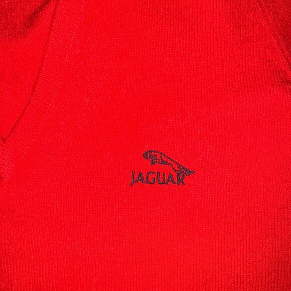 Vintage McGeorge of Dumfries Lambswool Sweater V Neck Red XL 22x25 Distressed - Picture 7 of 11